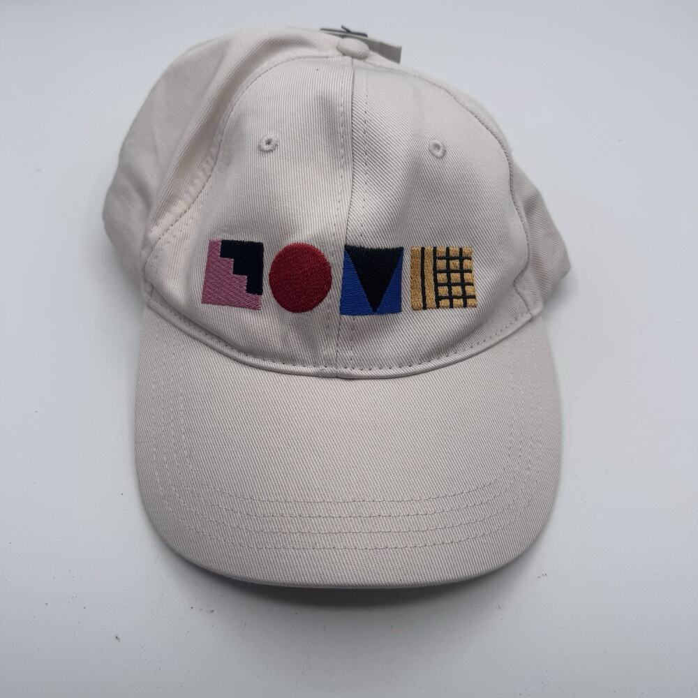 Zara Beige LOVE Embroidery Baseball Cap Size M New with Tags